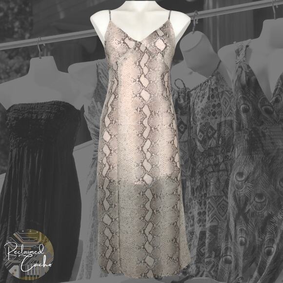 re:named Pink Snake Print Mido Dress - Size Medium - Picture 1 of 12